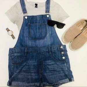 Express Jeans Overall Shorts